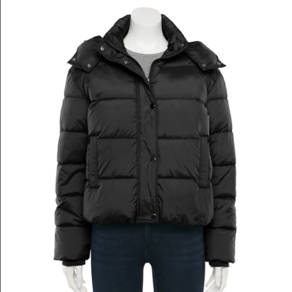 NWT Black Puffer Jacket With Hood